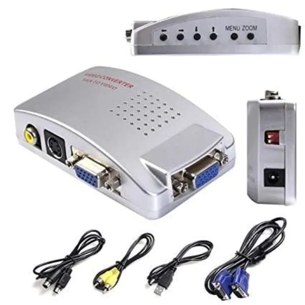 VGA to AV / S-Video / RCA Composite Video Converter - Silver