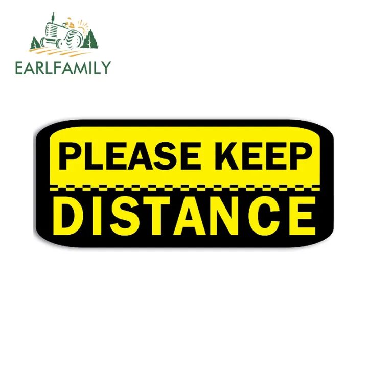 Capture Distance Sticker 13cm X 5.9cm Please Keep Distance Car Sticker Sunscreen Decal Caravan ...