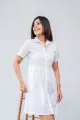 Marina Mini Linen Dolly Dress- White. 