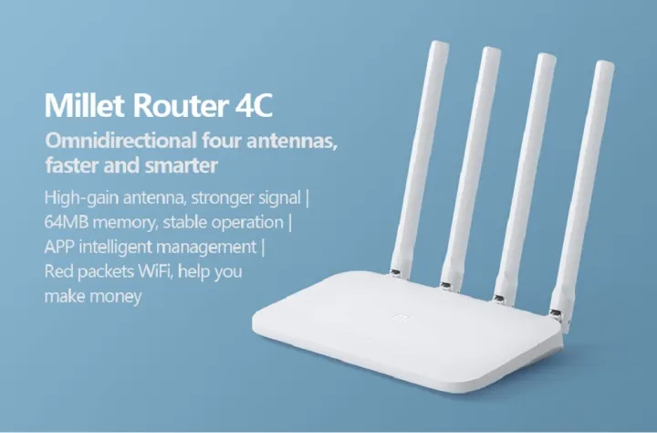 Mi Smart Router 4C, 300 Mbps with 4 high-Performance Antenna & App Control