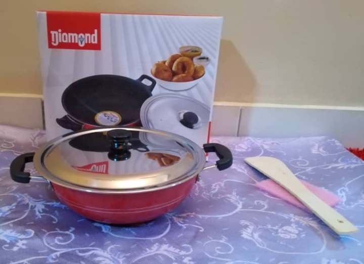 Diamond Nonstick Flat Kadai Big