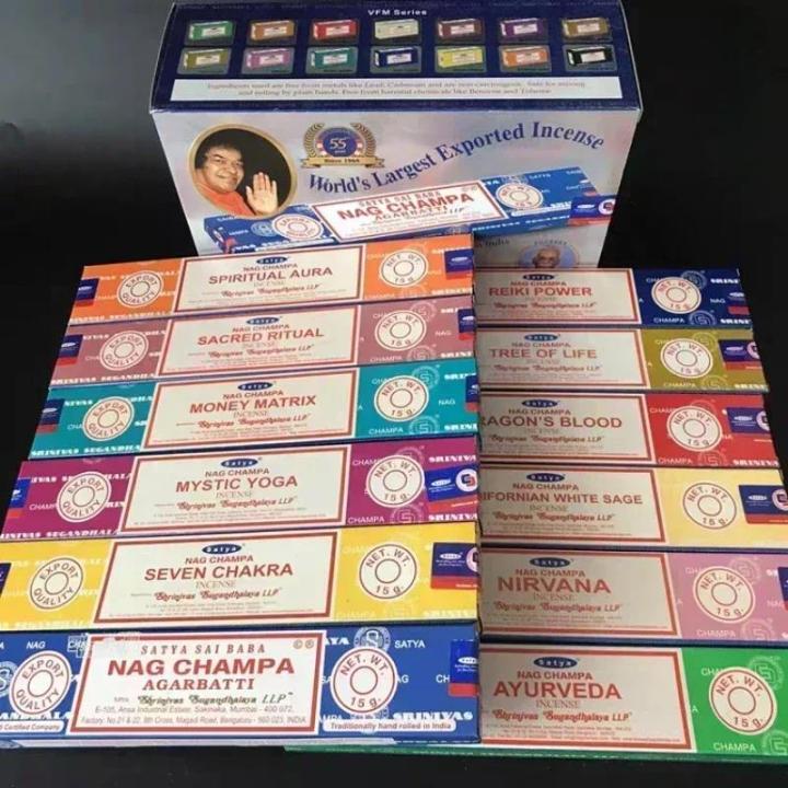 Divine Satya Nag Champa Witte Salie Wierookstokjes - 3 Stuks