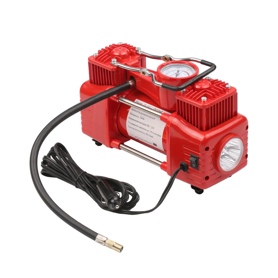 Tire Inflator Portable Air Compressor With Tire Repair Kit – Car Emergency Kit & 12V DC Dual Cylinder Air Pump For Cars, 150 PSI Tyre Pump With Tyre