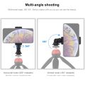 1/4 Screw Tripod Cold Shoe Head with Mobile Phone Clip Universal SLR Camera Holder. 