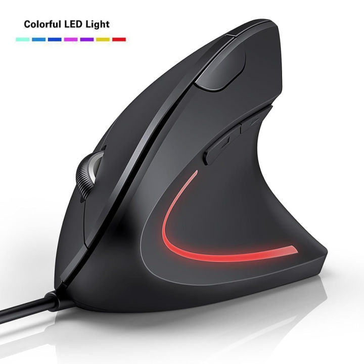 RGB Vertical Wired Gaming Mouse Ergonomic Mouse gamer 3200DPI USB ...