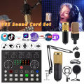 V8s Microphone Sound Bm800 Microphone Kits Sound Mixer Live Audio Mixing Console Amplifier For Live Streaming Recording. 