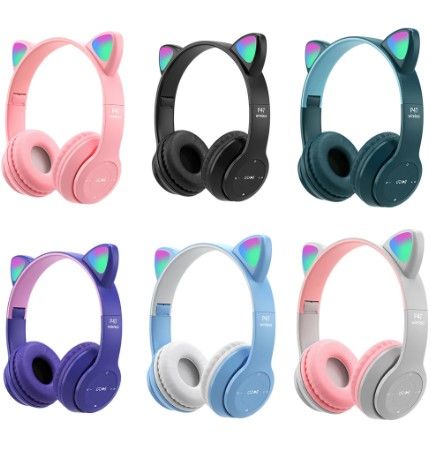 New%20Cat%20Ear%20Design%20Bluetooth%205.0%20P47M%20Headphone%20Wireless%20Headband%20Earphone%20Hands%20Free%20Music%20Headset%20With%20MF/TF%20(Features%20P47%20Solo%20XB450)%20-%20Image%202