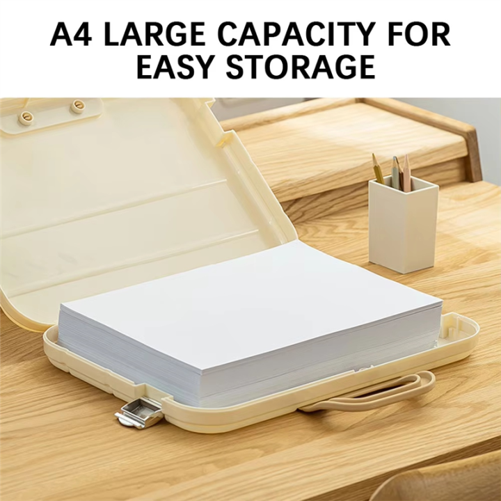 A4 Plastic File Folder with Lock Handle Portable Box File Waterproof ...