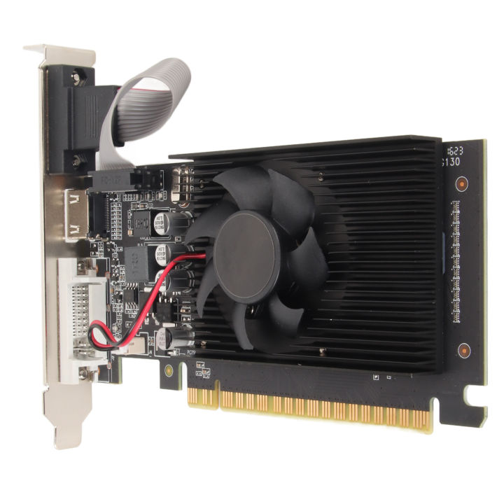 Computer Graphics Card PCI Express 1.1 X16 High Definition Multimedia Interface Cooling Fan Gaming Graphics Card 64bit GT610 2GB for Computer