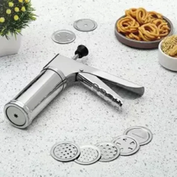 Hand%20Press%20Murukku%20Maker/Idiyappam%20maker/Noodles/Cookies%20Stainless%20Steel%20Kitchen%20Press%20with%2015%20Different%20Types%20of%20Jalies%20-%20Image%203