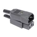 1Pcs Durable Male Female AC Plug Socket 3 Pin IEC 320 Straight AC Power Connector C13 C14 10A 250V Rewirable Power Connector. 