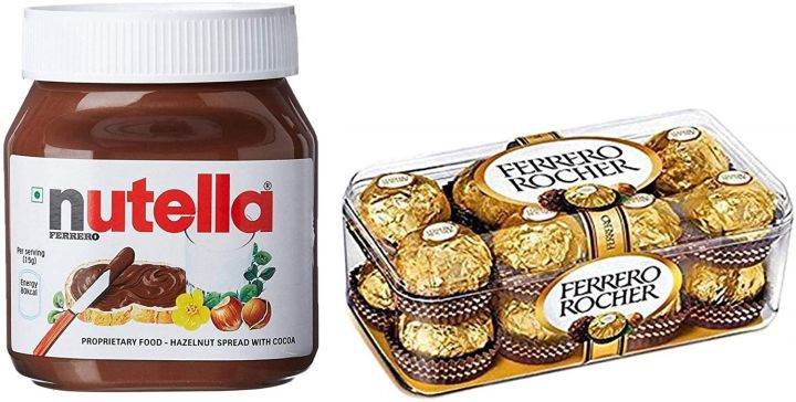 Nutella Hazelnut Spread, 350g and Ferrero Rocher Chocolate, (16 Pcs) 200g (Imported) Combo Pack