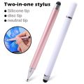 2 In 1 Stylish Universal Practical Dual-use Capacitive Tablet Stylus Pen Exquisite Double-headed Silicone Disc Drawing Tablet Phone Capacitor Pen. 