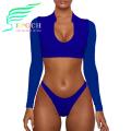 Epoch Top Set V-neck Long S ve Two Pieces Bikini Set. 