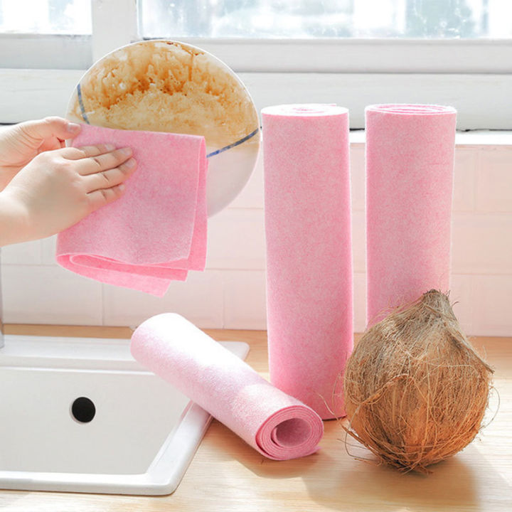 Coconut shell dishcloth, kitchen dishwashing cloth, household cleaning ...