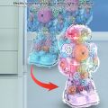 Transparent Gear Robot Boys and Girls Art Creativity Light Up Transparent Toy Robot for Kids Colorful Moving Gear Toy Robot with Music and LED Effect with Universal Wheels Fun Educational Toy Gift. 