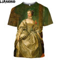 Vintage Madame de Pompadour 3D Printed T Shirt Men Retro Napoleone Rococo Style Shirt France Lady Francois Boucher Painting Tops. 