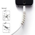 2 Pcs Spiral Cable Protector for Charger Cable Data Line USB Cable Spring Protector organizer Silicone Bobbin winder Protective Case Cover. 