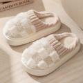 Plaid Cotton slippers Soft Plush Plaid slippers Winter slippers for Home Indoor Couples Winter Men Women. 