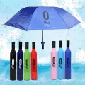Double Layer Folding Portable Wine Bottle Umbrella with Bottle Cover for UV Protection & Rain SMT. 