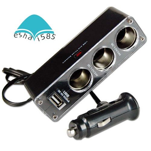 4 Way Car Lighter Socket Splitter DC 12V With 2 USB Ports – Multi Charger Adapter