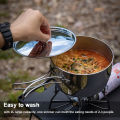 CAMPINGMOON Stainless Steel Pot Compact and Versatile Cookware for Camping and Hiking. 