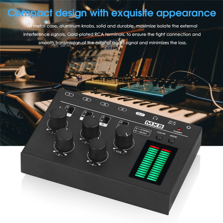 MX5%20Mini%20Low%20Noise%204-Channel%20Stereo%20Audio%20Mixer%206.35/3.5mm%20Mono%20Inputs%20for%20Studio,%20Bar,%20for%20Club%20-%20Image%204