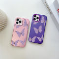 Hontinga for Samsung J7 Prime Back Cover Colorful Sliver Double Sided Soft Edge Hard Back Purple Butterfly Phone Case for Girl. 