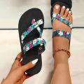 Women Floral Flip Flops Beach Fashion Slippers Thick Bottom Flip Flops Newest Summer Casual Fashion Dressy Daily Women Sandals. 