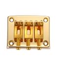 2X Cigar Box Guitar Parts: 3-String Gold Top Loading Hard-Tail Adjustable Bridge Gold Color. 