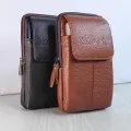 (New) cow leather belt phone bag unique purse waist bag for men waist pack leather purses and bags hang purse purse. 