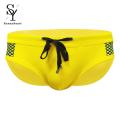 Sunnyheart Men Swim Briefs Men's Low-rise Drawstring Swim Briefs with Dot Print Stylish Swimwear for Summer Fun Swimming Briefs. 