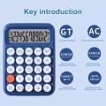 Mechanical Switch Calculator Cute 12 Digit LCD Display Retro Round Keys Automatic Shutdown Calculator Student Calculator. 