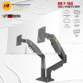 NB F160 Dual Monitor Arm Gas Spring 360 Degree Desktop 17"-30" Ergonomic Dual Arm Monitor Mount Bracket. 