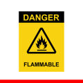 Danger Flammable Safety Sing Sticker 6 pack - 6 Inch x 8 Inch High Quality Sticker. 