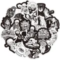 20/40/60 pcs Cool 1 and White Gothic Skull Stickers Aesthetic Laptop Luggage. 