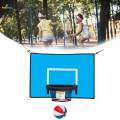 Basketball Hoop Attachment for Trampolines Universal Baseboard with Ball Adjustable Ropes for All Ages Practice Kids Backyard Outdoor Sports. 
