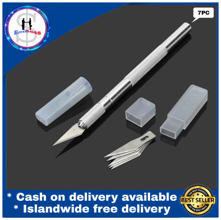 High Quality Pen Knife with 5 Interchangeable Sharp Blades for Carving and Mat Cutting as a Mobile Phone PCB DIY Repair crafting knife sticker cutter paper cutter. For precision cutting art and Tools