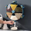 Wall Mounted Cereal Dispenser – 6 Compartment Rotating Dry Food Storage Bin for Rice, Pulses, Nuts & Grains. 