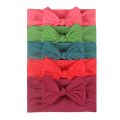 【Quality】 5Pcs/Set Newborn Baby Hair Accessories Solid Color Nylon Elastic Bows Knotted Baby Headband Girls Turban Girl Headbands.