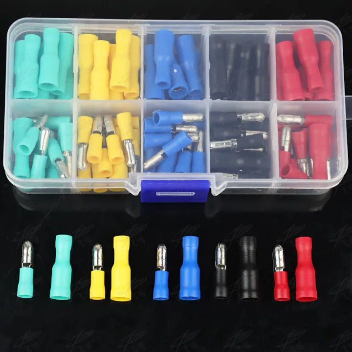 100pcs%20Bullet%20Insulated%20Terminals%20Crimp%20Spade%20Male%20Female%20Wire%20Connector%20Electrical%20Cord%20Pin%20End%20Butt%20Set%20Kit%20FRD%20MPD%201.25-156%20-%20Image%202