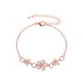 Qingwen Korean Style Fresh Crystal Flowers Bracelet Special-Interest Design Student Temperamental Bracelet ins Popular Online Red Birthday Gift. 