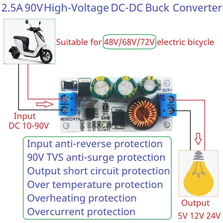 Compact Buck Regulator Module for Converting High-Voltage DC to 5V 12V ...
