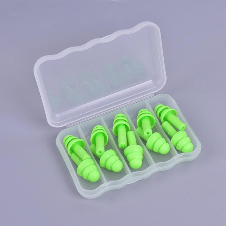 5Pairs Silicone Ear Plugs Sleep Earplugs Noise Reduction Swimming Earplugs