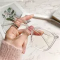 Blackout Glasses Computer Glasses Eye Protection Unisex Glasses Transparent Frame Anti Blue Light Glasses Eyewear Accessory Lightweight Eyeglasses Round Glasses for Screen Digital Devices Eye Strain. 