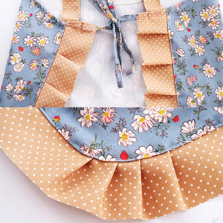 Apron%20Kitchen%20Sleeveless%20Oil%20Resistant%20Cute%20Korean%20Edition%20Home%20Cooking%20Apron%20Small%20Fragmented%20Flower%20Apron%20Household%20Cover%20Up%20-%20Image%204