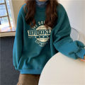 Yfashion Women  Sweatshirt Loose Crew-neck Long-sleeve Letter Printed Pullover Sweater color. 