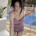 Fan Female Concentrated Slimming One-Piece Female Belly Covering 2024 Small Chest Conservative New Fairy Swimsuit Breast-Blasting Swimming 〉. 