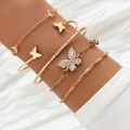 Boho Women Sun Moon Bracelets Set Gold Color Crystal Round Circle Charm Chain Bangle Female Jewelry Gift. 