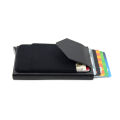 Slim Aluminum Smart Wallet With Elasticity Back Pouch ID Credit Card Holder Mini RFID Wallet Automatic Pop up Bank Card Coin Case. 